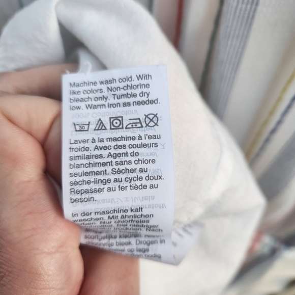 J. Crew Mercantile Rainbow Seersucker Collared Tie-Front Summer Dress Women's M - Picture 8 of 8